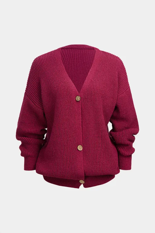 Knit V-Neck Cardigan sold by Micas