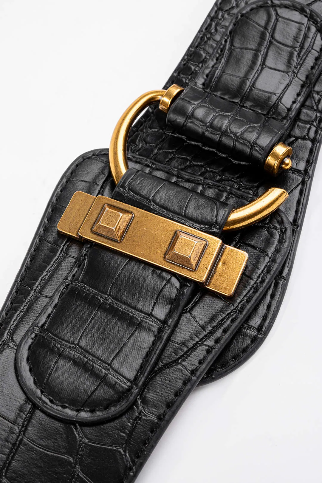 Crocodile Skin Print Faux Leather Waist Corset sold by Micas product image thumbnail 3