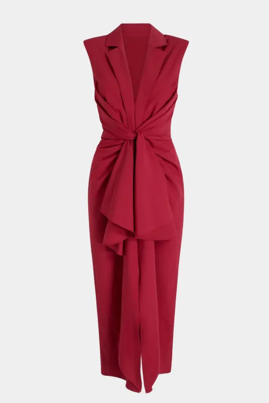 Tie Front V-Neck Ruched Sleeveless Maxi Dress sold by Micas