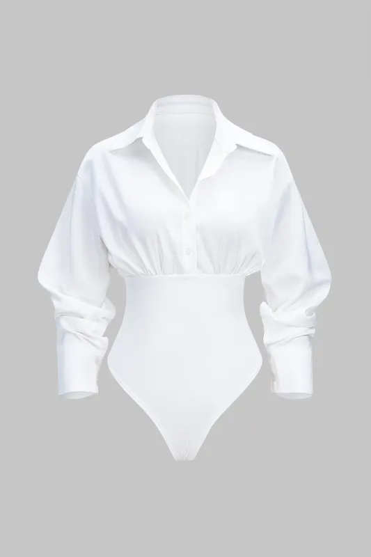 Solid Patchwork Long Sleeve Bodysuit sold by Micas