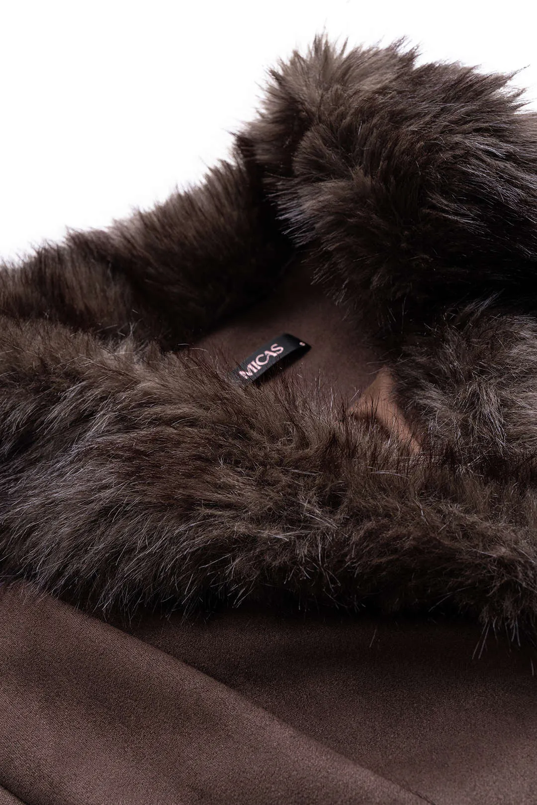 Suede Patchwork Faux Fur Blazer sold by Micas product image thumbnail 4