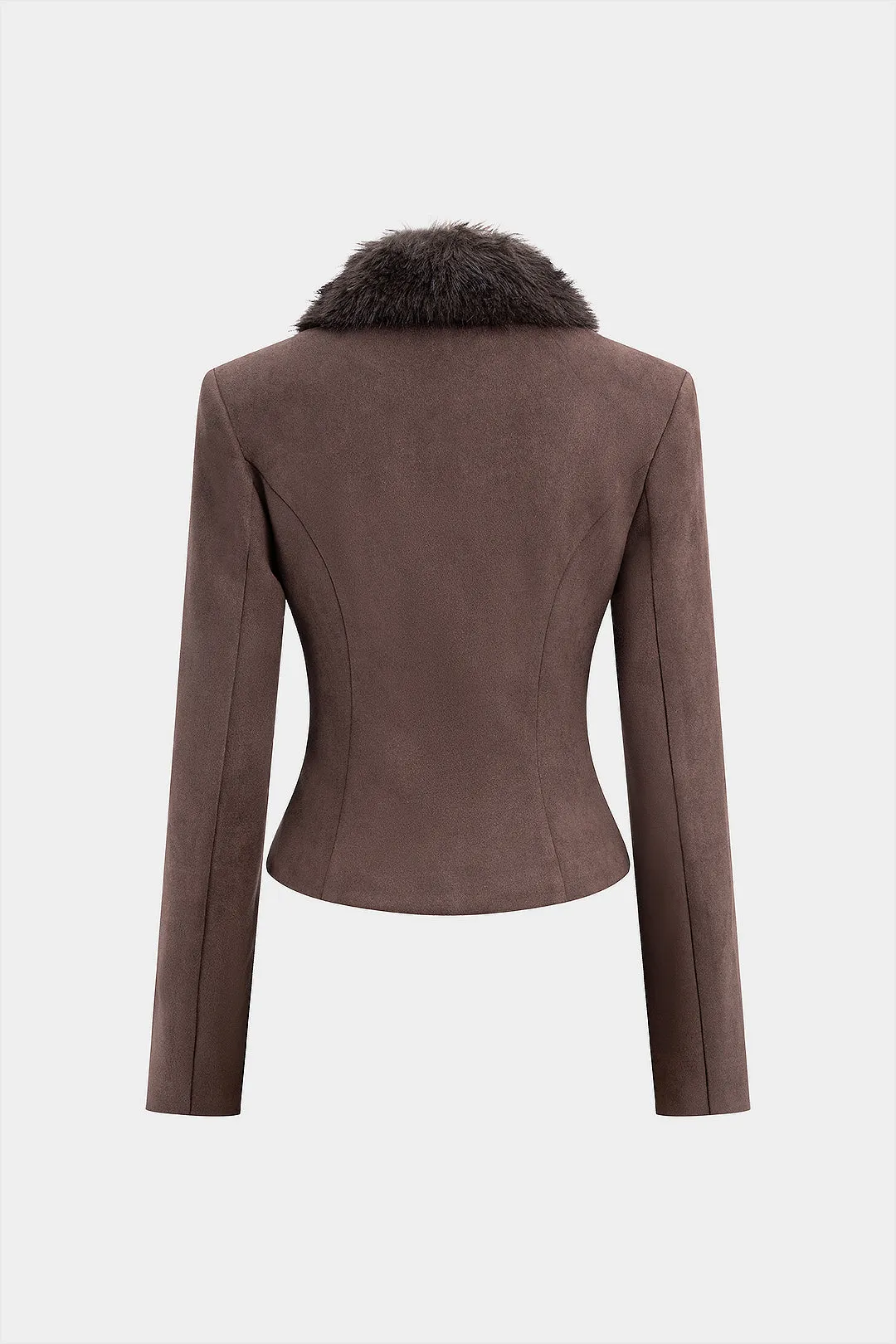 Suede Patchwork Faux Fur Blazer sold by Micas product image thumbnail 2