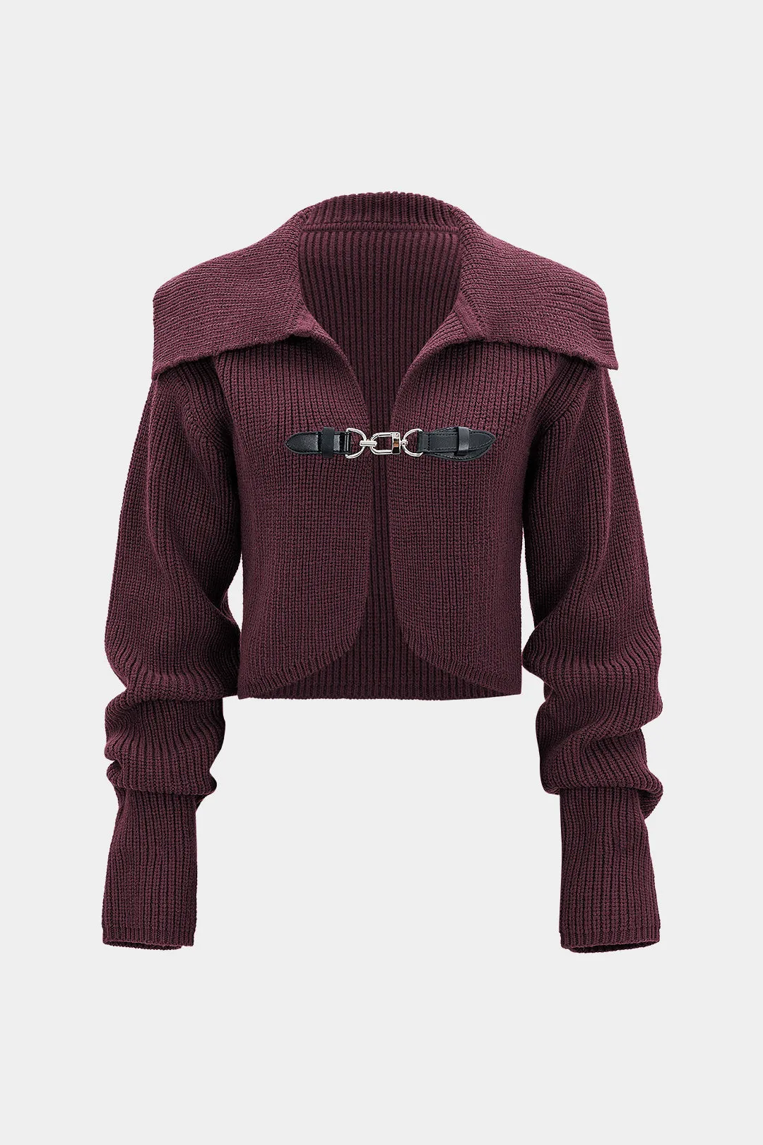 Knit Lapel Belted Cardigan sold by Micas