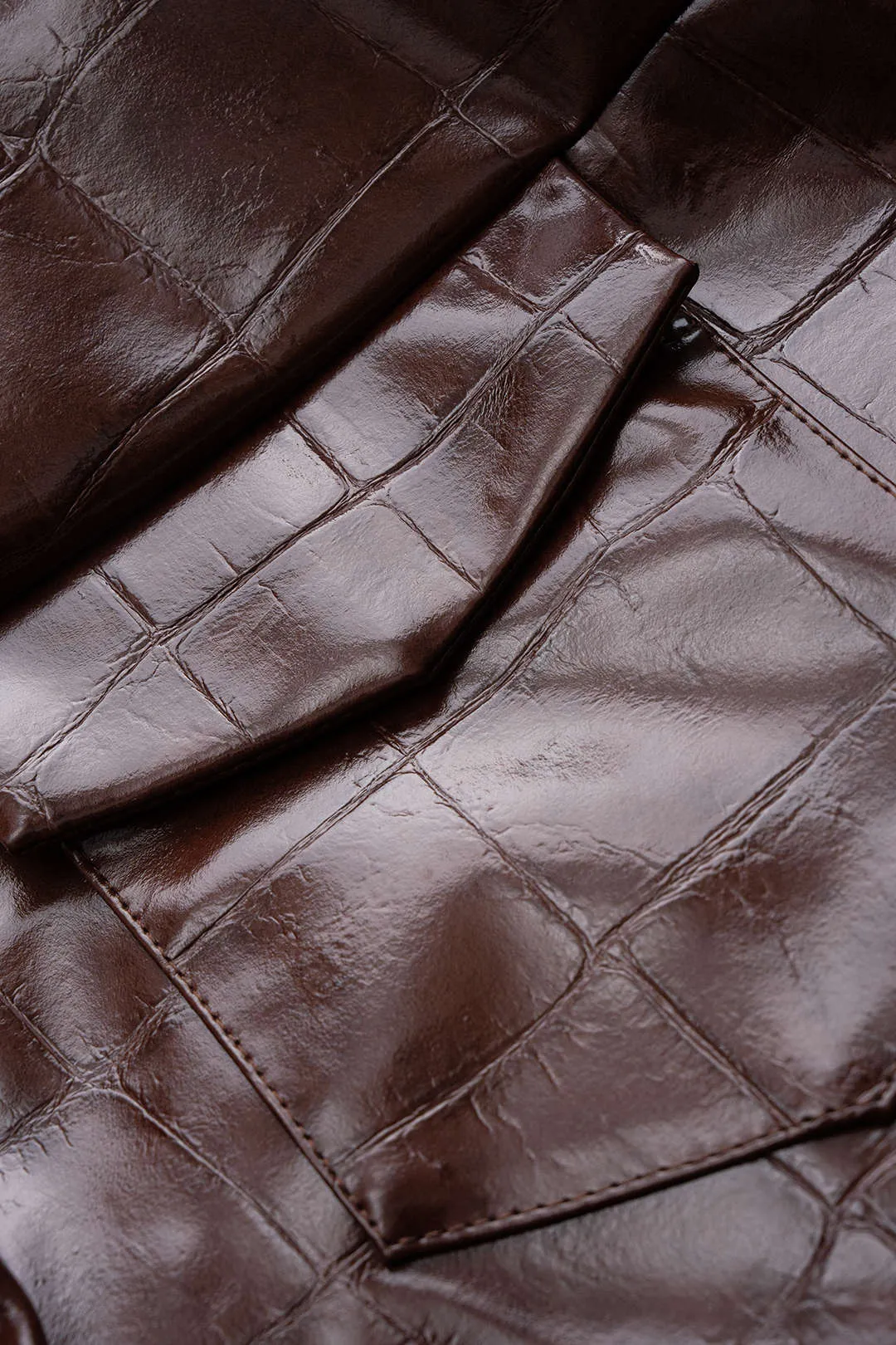 Faux Leather Pocket Cropped Jacket sold by Micas product image thumbnail 3