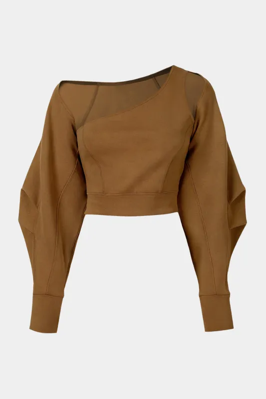 Ruched Cut Out Long Sleeve Sweatshirt sold by Micas
