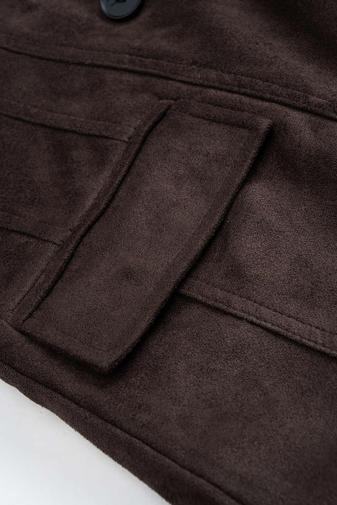 Suede Button Notched Lapel Shoulder Pads Blazer sold by Micas product image thumbnail 5