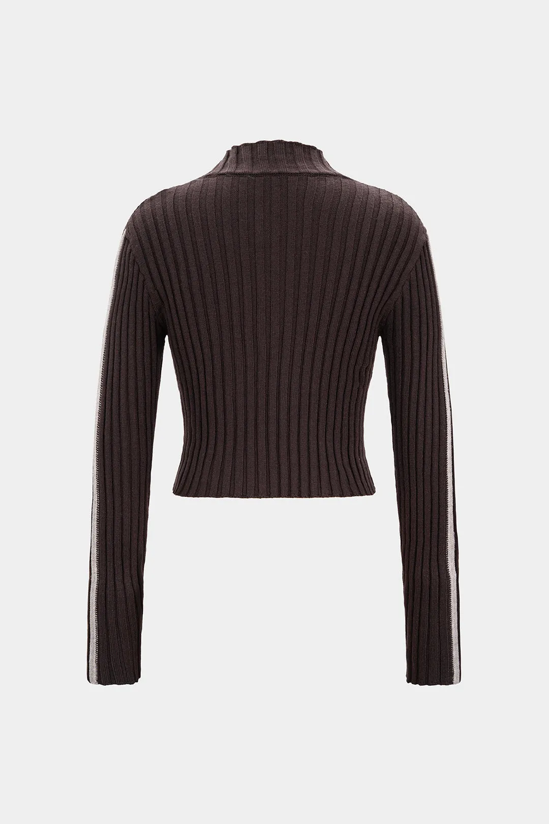 Knit Ribbed Zipper Cardigan sold by Micas product image thumbnail 2