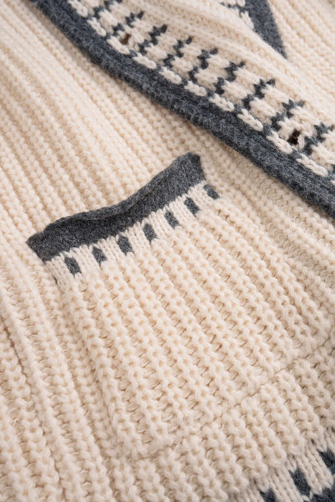 Knit Color Block Button Long Sleeve Cardigan sold by Micas product image thumbnail 4