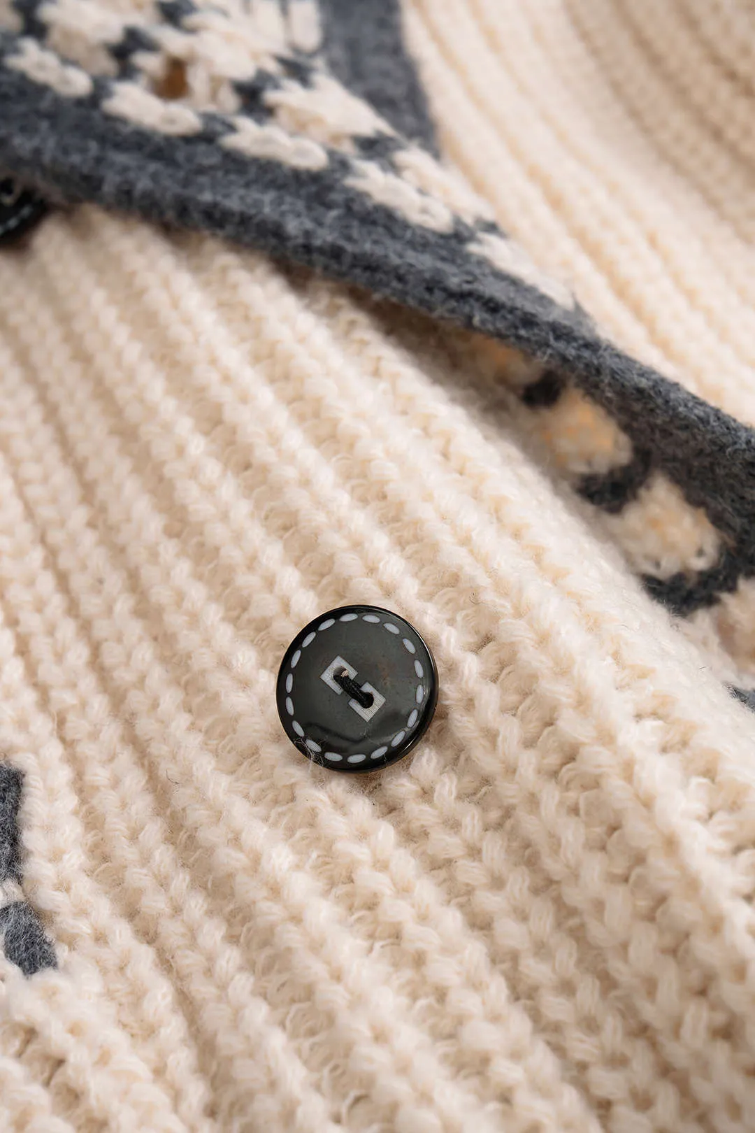 Knit Color Block Button Long Sleeve Cardigan sold by Micas product image thumbnail 5