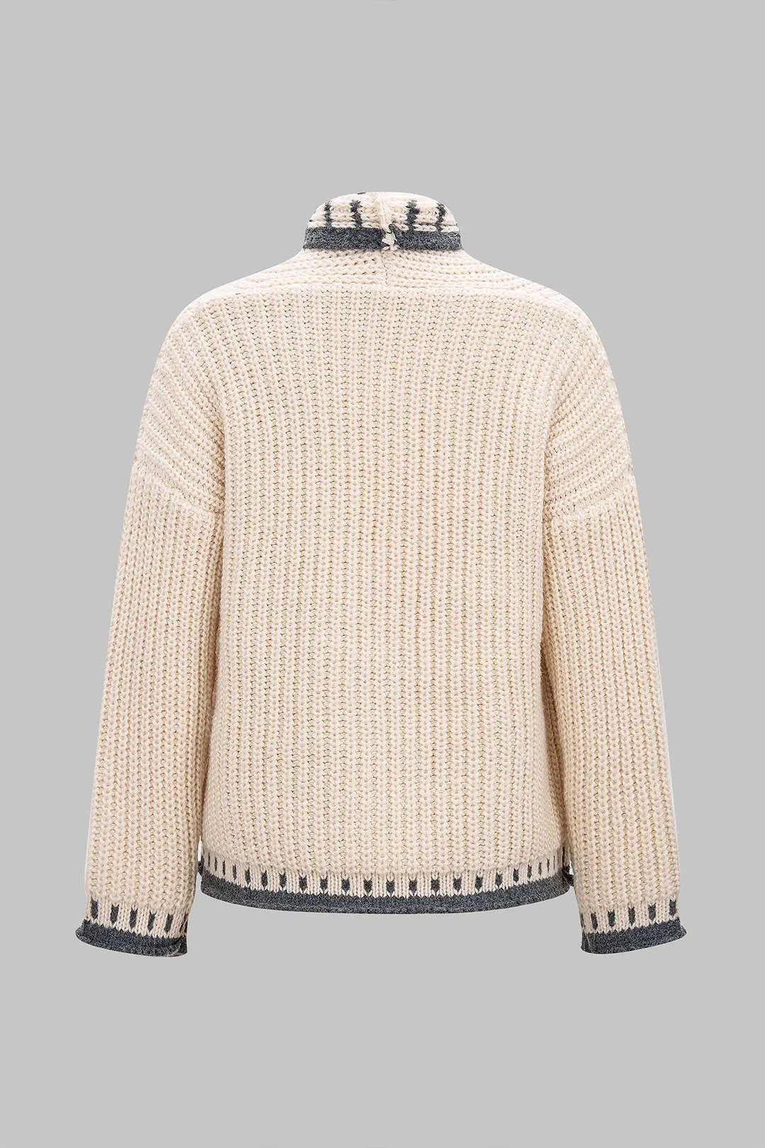 Knit Color Block Button Long Sleeve Cardigan sold by Micas product image thumbnail 2