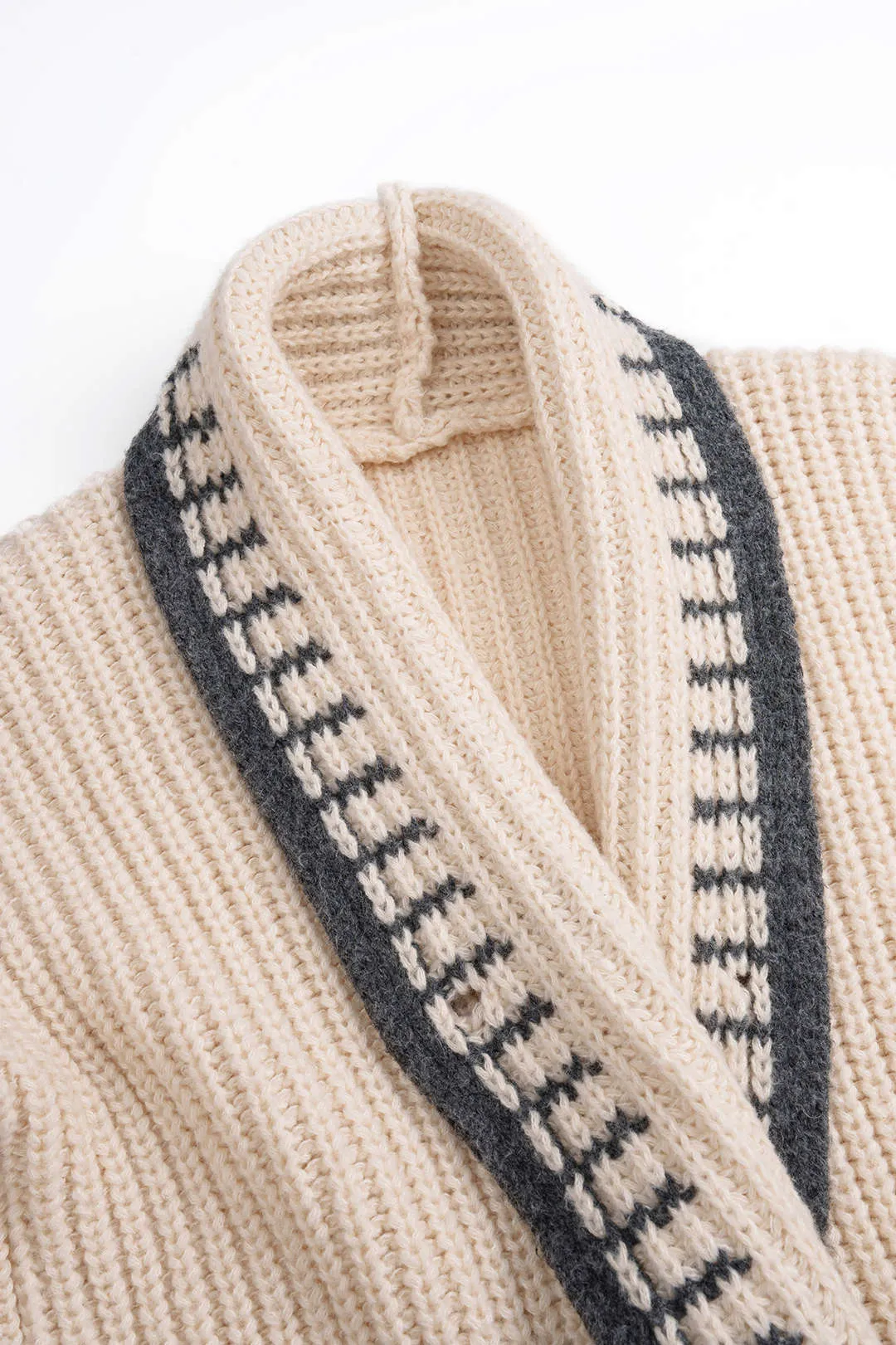 Knit Color Block Button Long Sleeve Cardigan sold by Micas product image thumbnail 3