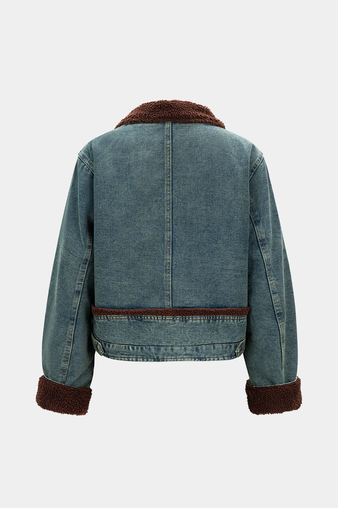 Denim Patchwork Button Fake Pockets Outerwear sold by Micas product image thumbnail 2