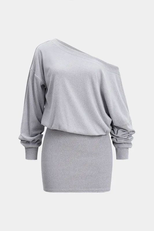 One Shoulder Long Sleeve Mini Dress sold by Micas