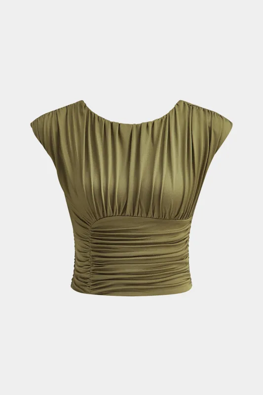 Ruched Asymmetrical Backless Tank Top sold by Micas