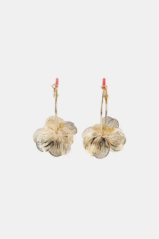 Metal Flower Cut Out Earrings sold by Micas