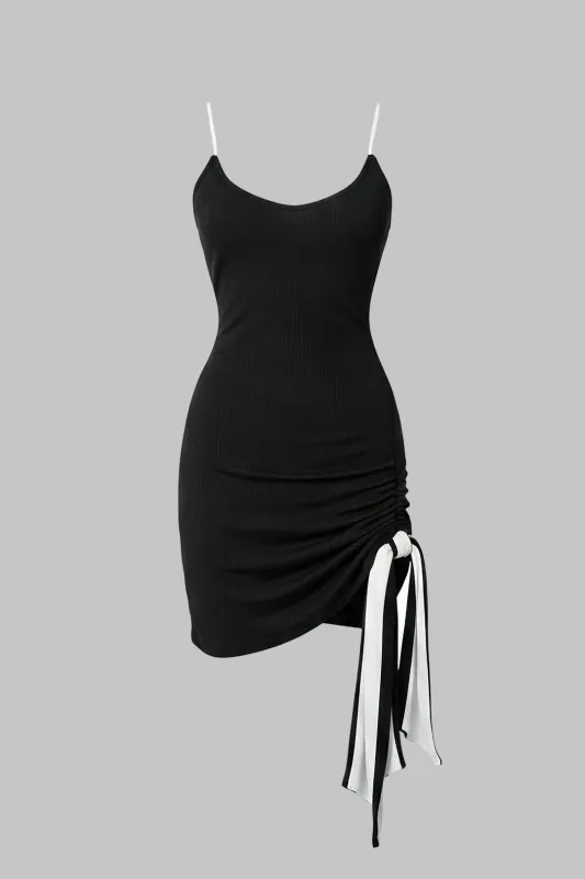Drawstring Asymmetrical Sleeveless Mini Dress sold by Micas