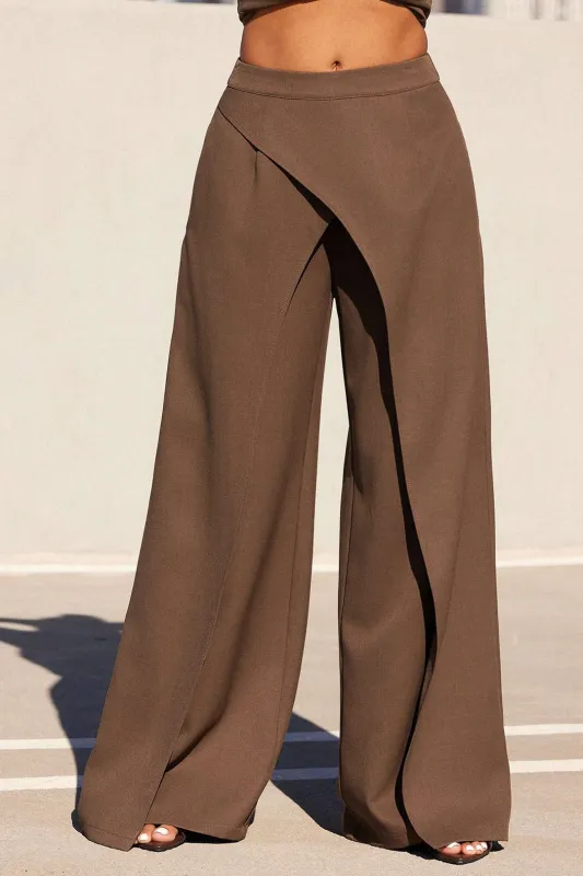 Asymmetrical High-Waist Wide-Leg Pants sold by Micas