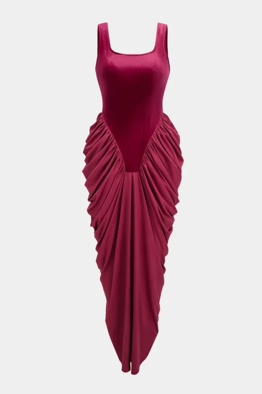 Velvet Backless Sleeveless Maxi Dress sold by Micas