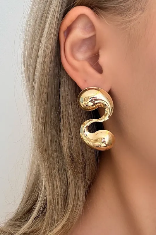 Metal Geometric Irregular Earrings sold by Micas