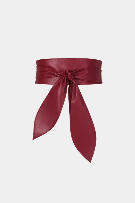 Faux Leather Knotted Waist Corset sold by Micas