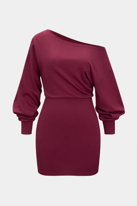 One Shoulder Long Sleeve Bodycon Mini Dress sold by Micas