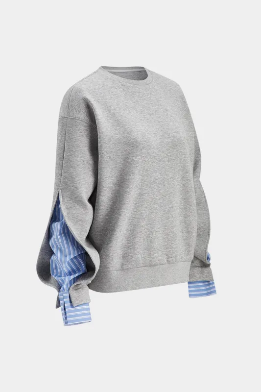 Patchwork Round Neck Sweatshirt sold by Micas