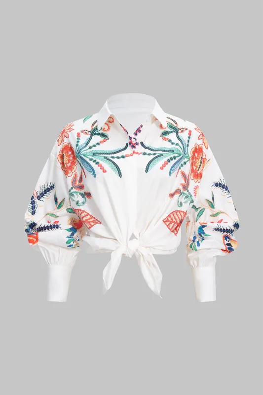 Floral Print Long-Sleeve Shirt sold by Micas