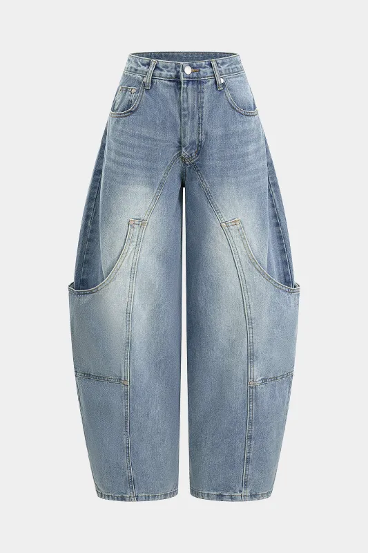 Denim Pocket Wide Leg Jeans sold by Micas