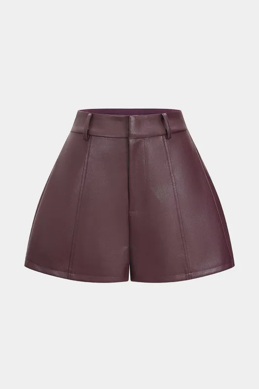 Faux Leather High Waist Wide Leg Shorts sold by Micas