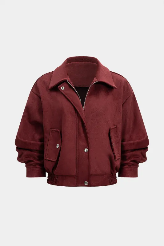 Suede Zipper Pocket Jacket sold by Micas