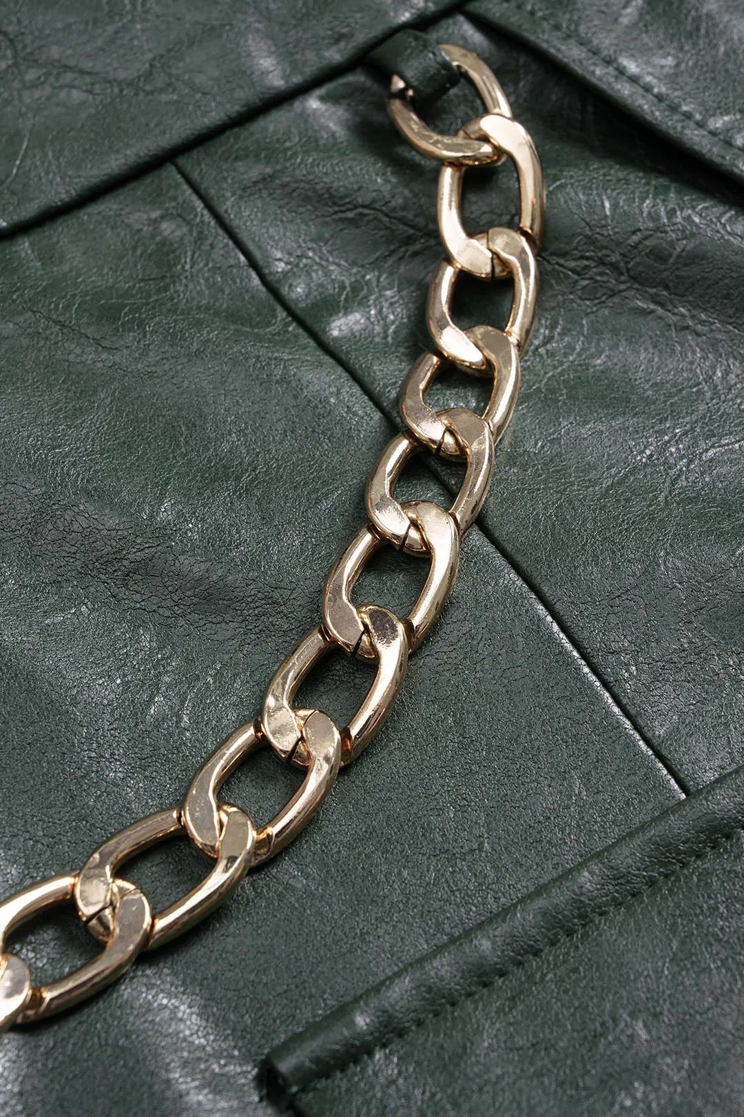 Faux Leather Metallic Asymmetrical Shorts sold by Micas product image thumbnail 3