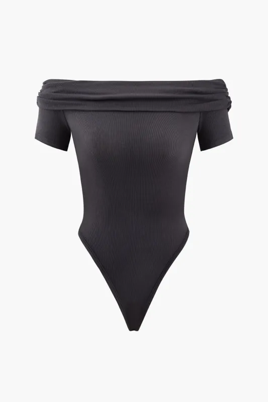 Off Shoulder Short Sleeve Bodysuit sold by Micas
