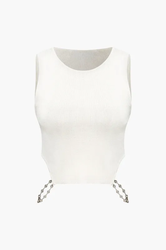 Knit Chain Decor Tank Top sold by Micas