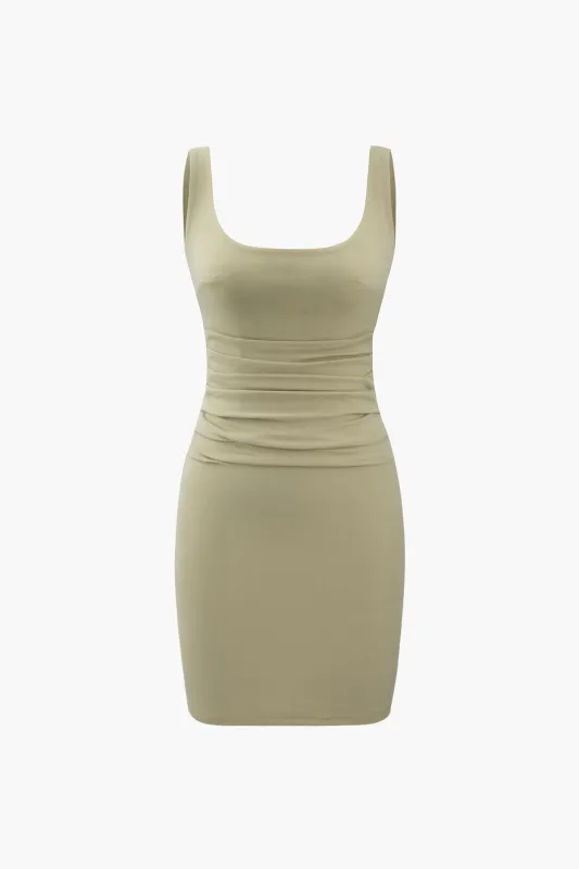 Square Neck Ruched Sleeveless Mini Dress sold by Micas