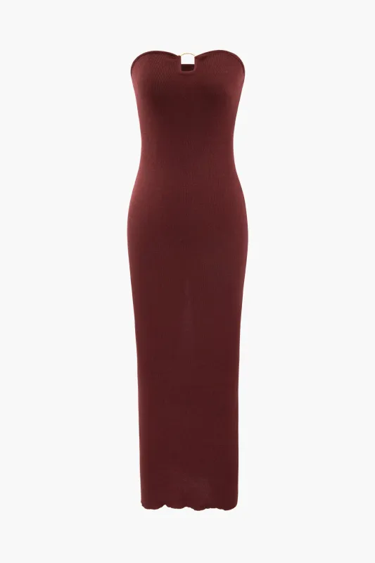 Metallic Decor Backless Sleeveless Maxi Dress sold by Micas