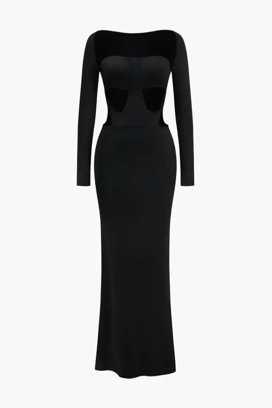 Solid Cut Out Long Sleeve Maxi Dress sold by Micas