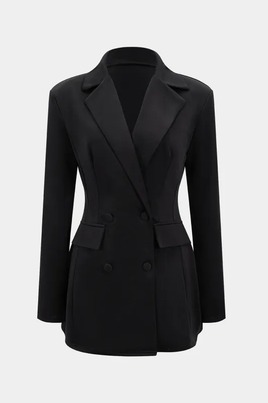 Notched Lapel V-Neck Mini Dress sold by Micas