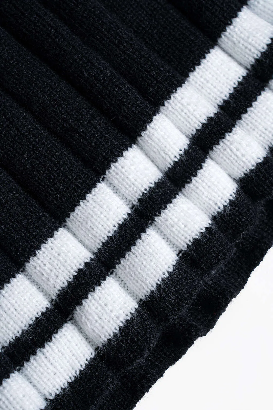 Knit Contrast Binding Letter Print Button Cardigan And Pleated Mini Skirt Set sold by Micas product image thumbnail 3