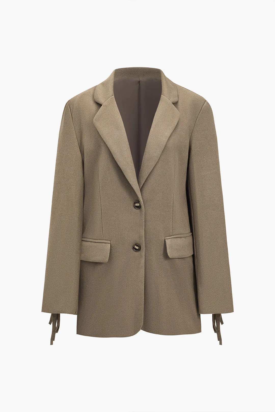 Suede Button Fringe Blazer sold by Micas product image thumbnail 2