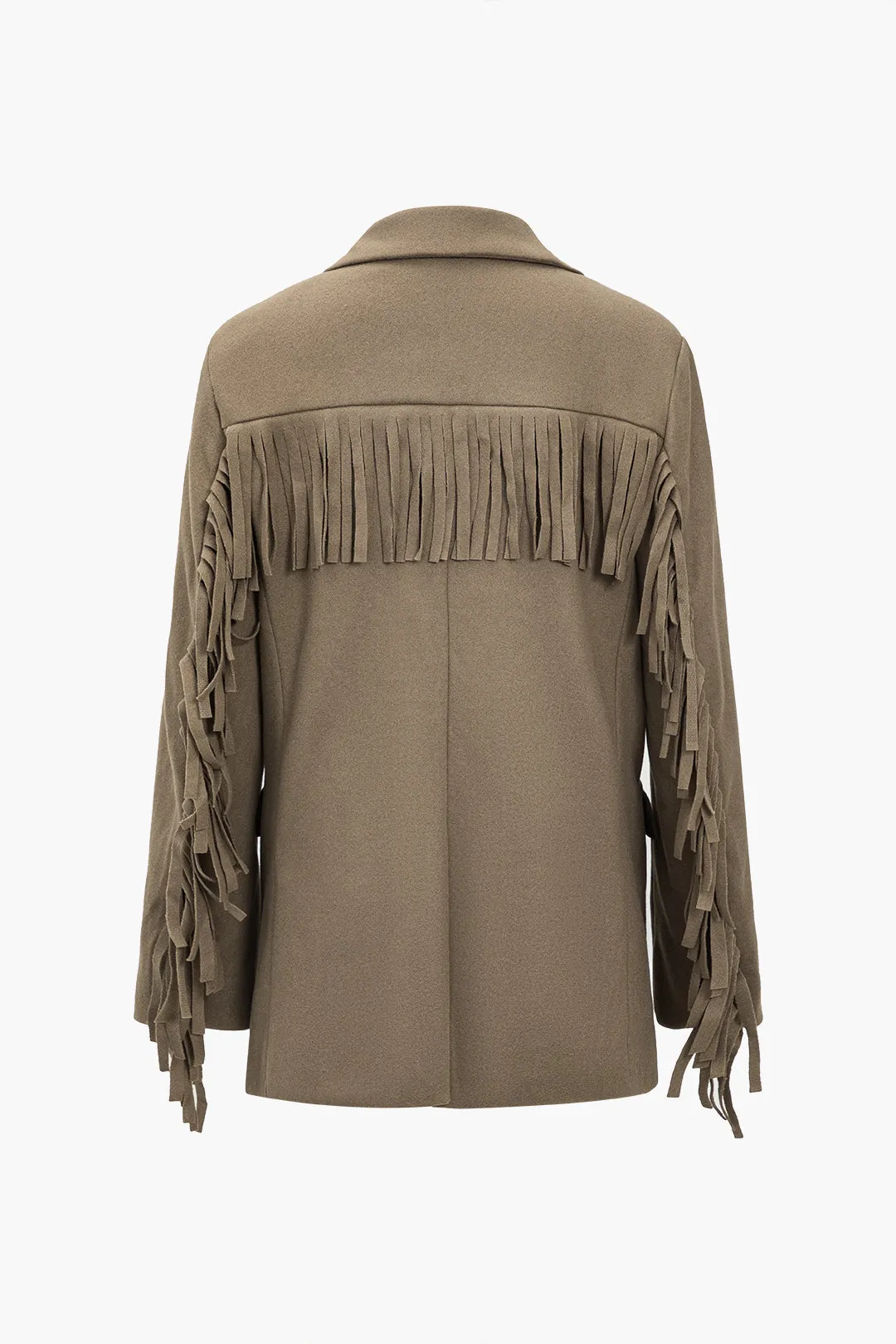 Suede Button Fringe Blazer sold by Micas product image thumbnail 3