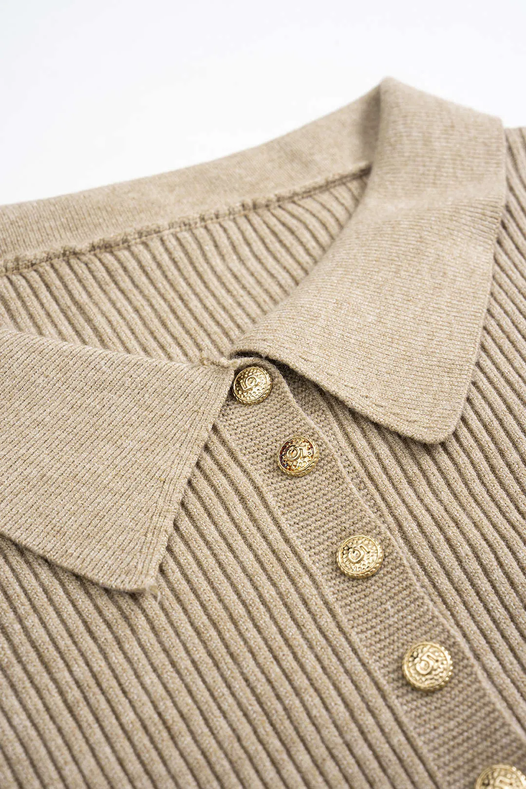 Knit Lapel Button Front Cardigan sold by Micas product image thumbnail 3