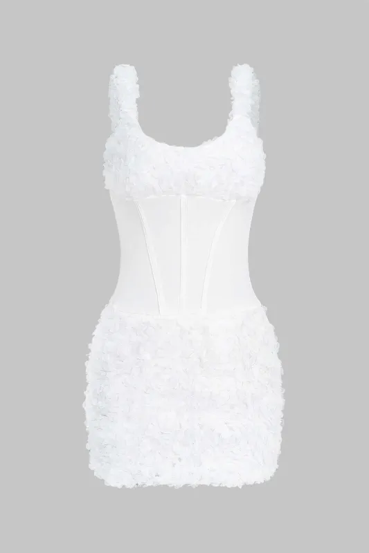 Flower Appliques Bodycon Backless Sleeveless Mini Dress sold by Micas