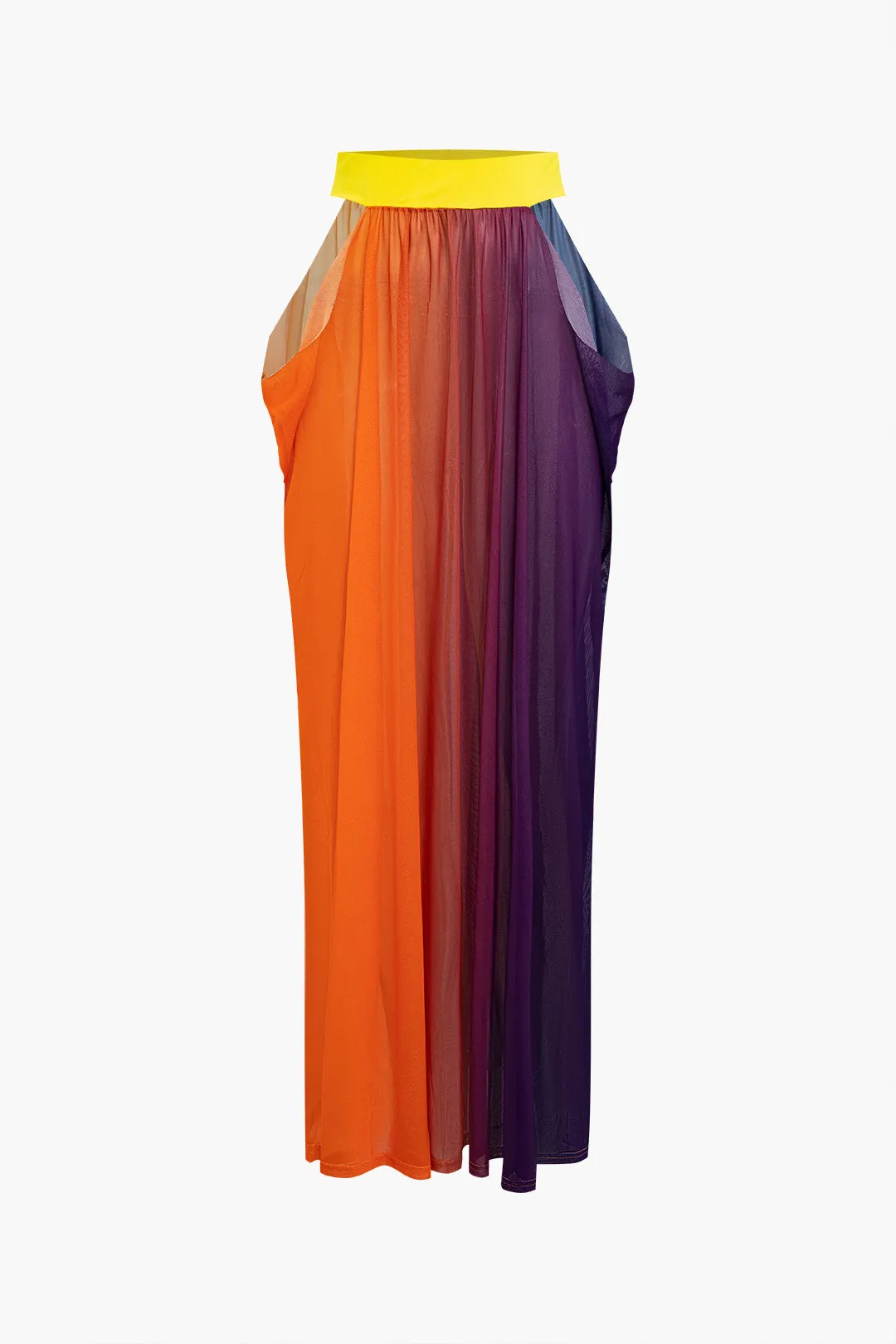 Mesh Tube Top And Ombre Print Cut Out Skirt Set sold by Micas product image thumbnail 4