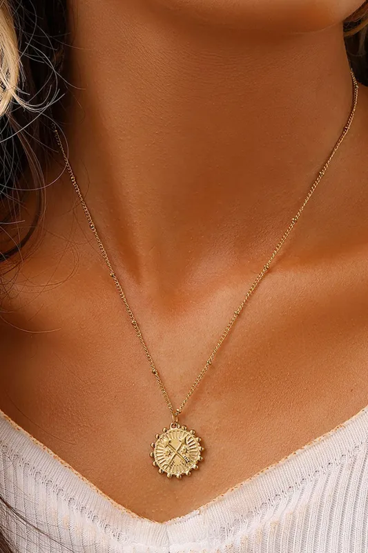 Metal Crossed Arrow Pattern Necklace sold by Micas