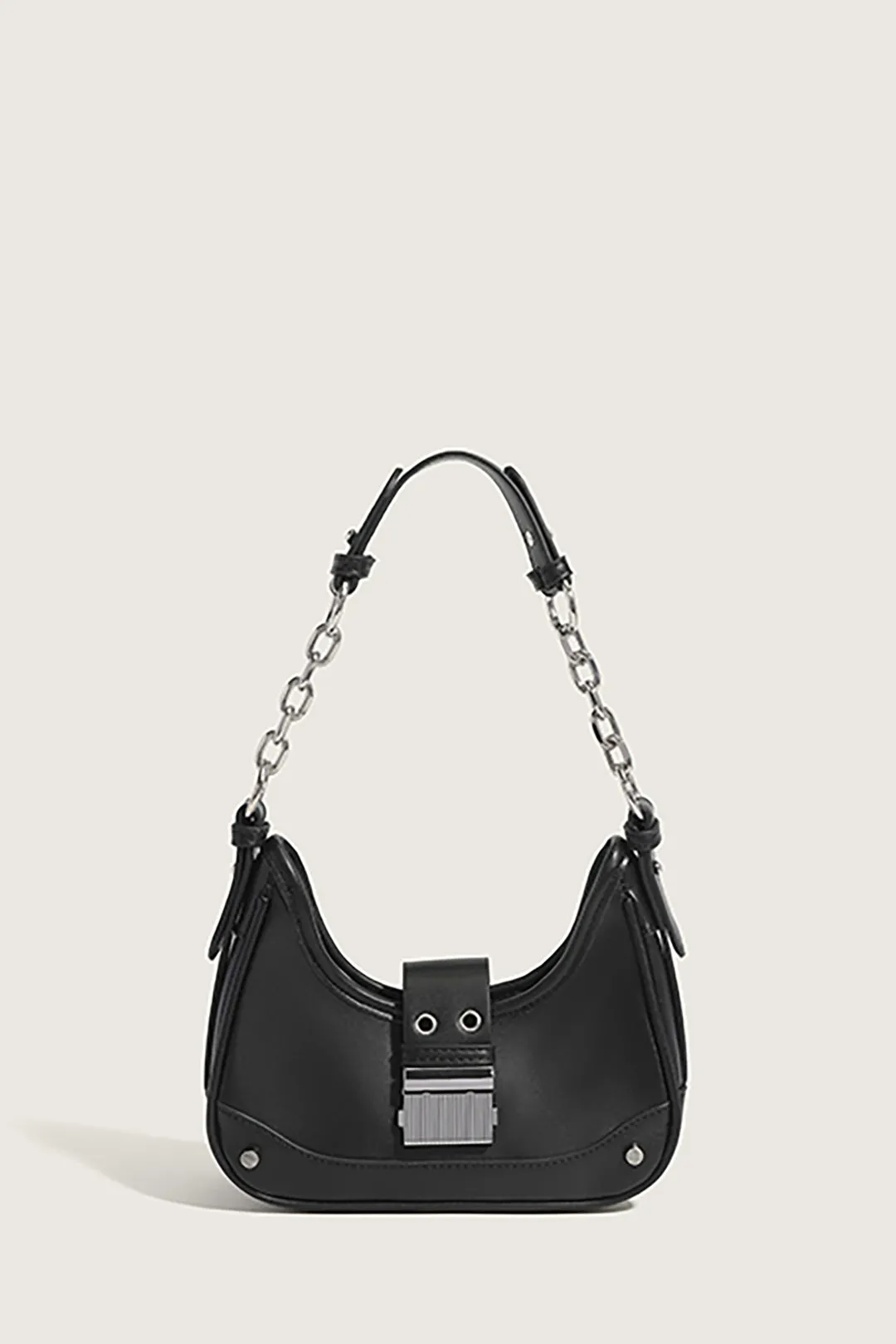 Faux Leather Metallic Chain Underarm Bag sold by Micas product image thumbnail 2