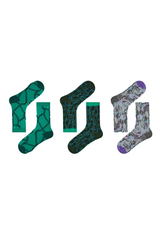 Contrast Irregular Print Socks sold by Micas