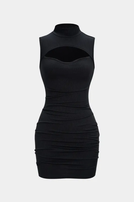 Cut Out Ruched Sleeveless Mini Dress sold by Micas