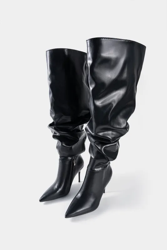 Leather Over-Knee Pointed Knee High Boots sold by Micas
