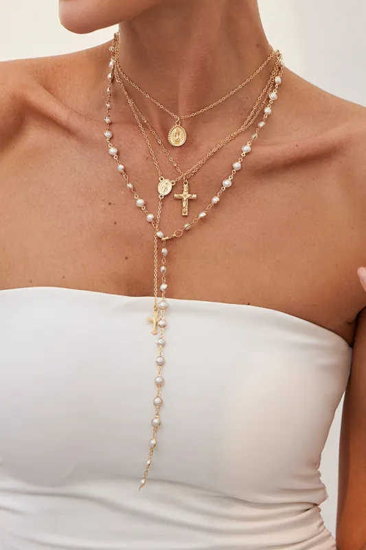 Metal Pearl Necklace sold by Micas