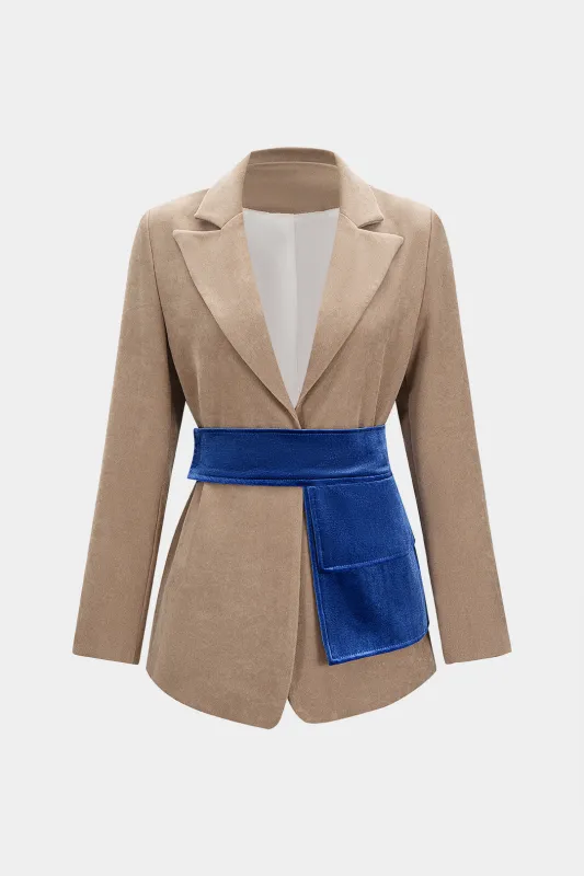 Contrast Belted Blazer sold by Micas
